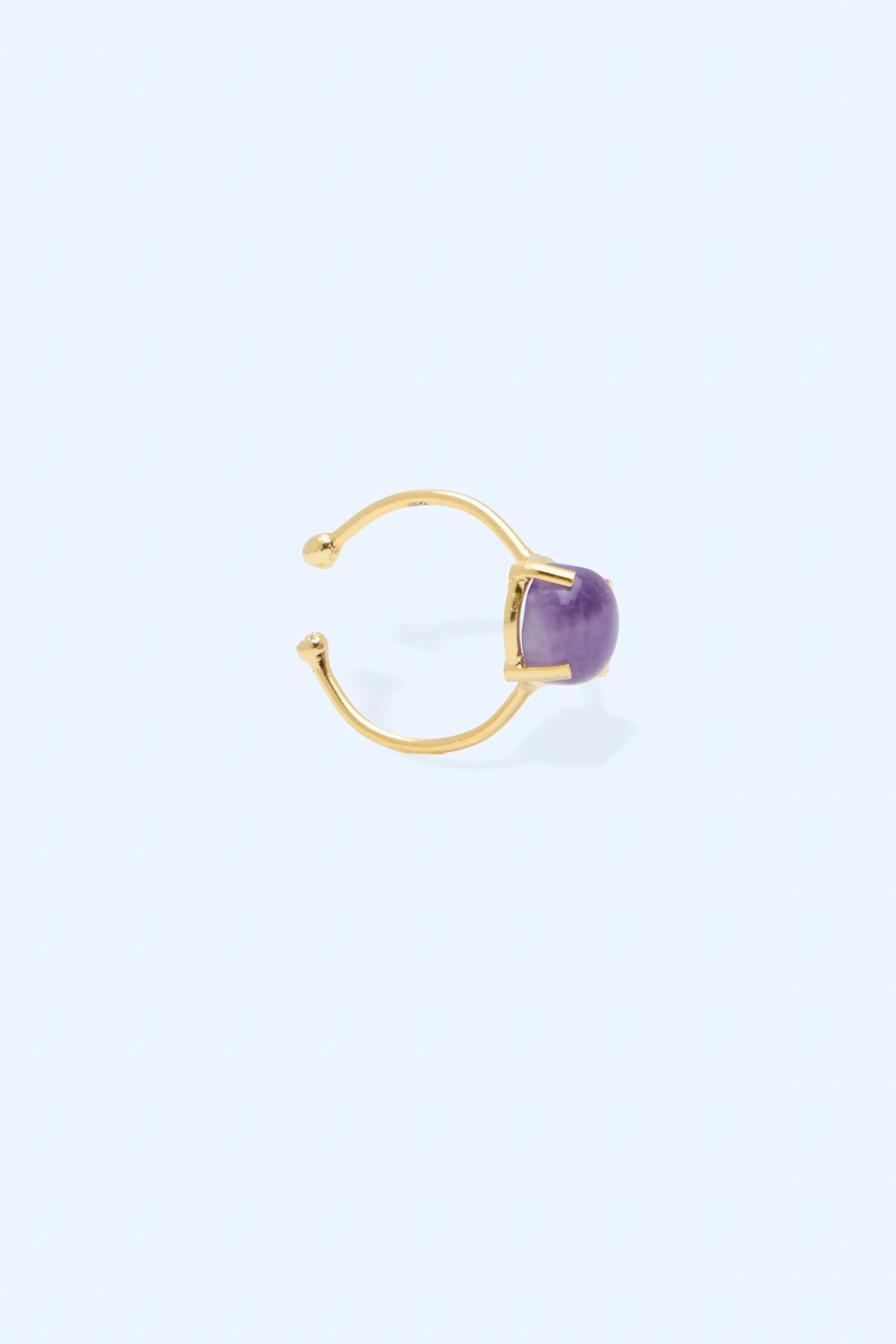 Sirius 925 Sterling Silver 18k Gold Plated Handmade Gemstone Birthstones Ring I Amethyst