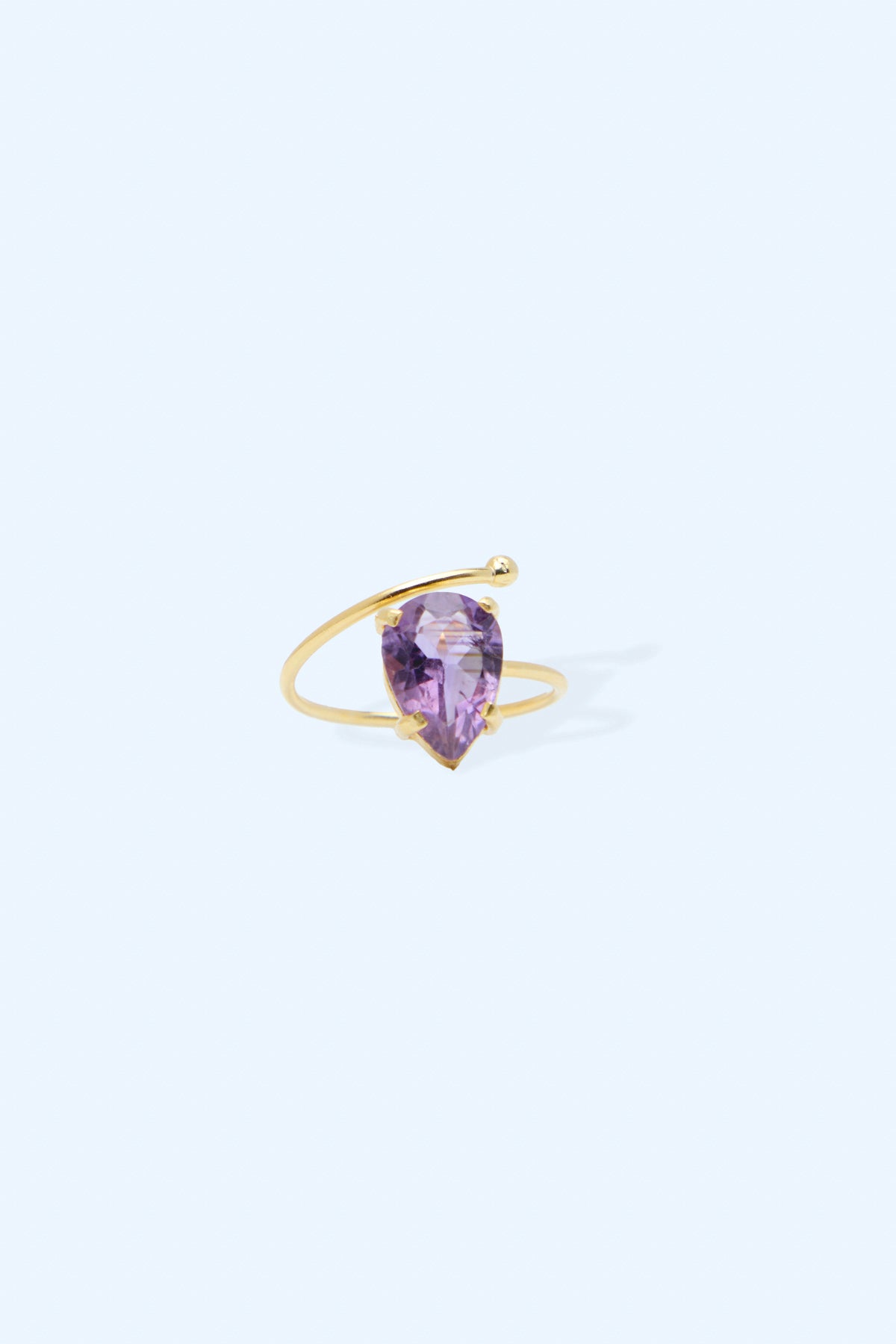 Cute 925 Sterling Silver 18k Gold Plated Handmade Gemstone Birthstones Ring I Amethyst