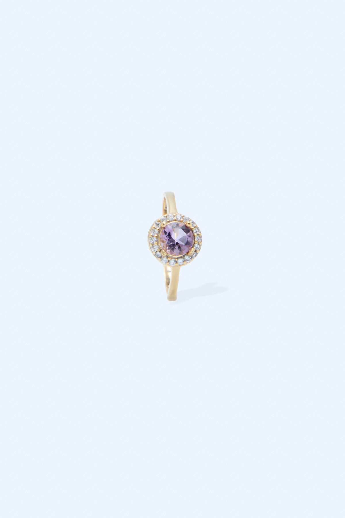 Loren 925 Sterling Silver 18k Gold Plated Handmade Gemstone Birthstones Ring I Amethyst