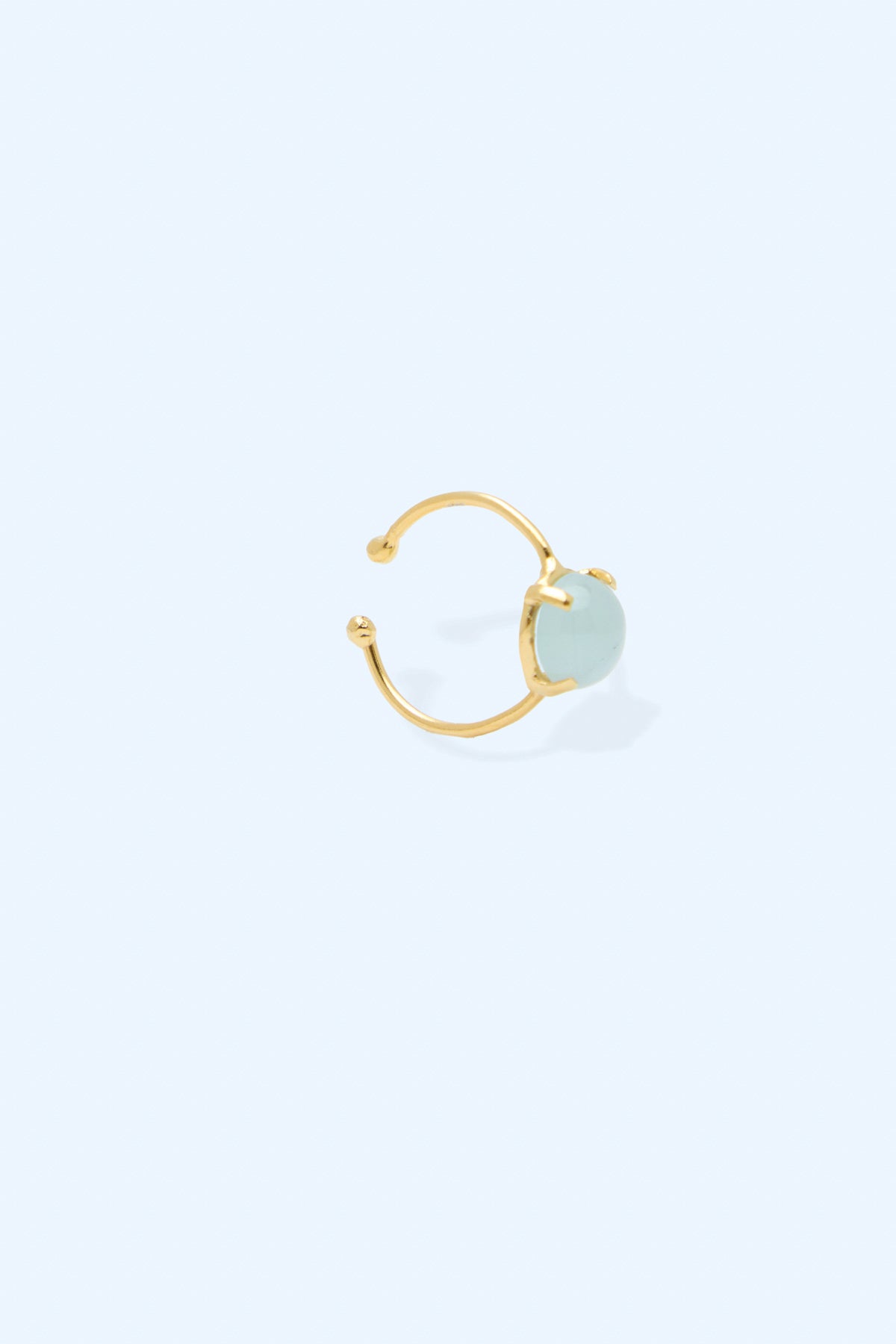 Terra 925 Sterling Silver 18k Gold Plated Handmade Gemstone Birthstones Ring I Aquamarine