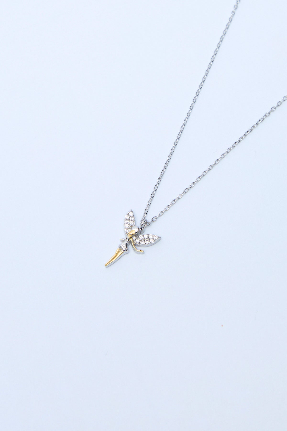 Bisa 925 Sterling Silver Fairy Zirconia Minimal Necklace