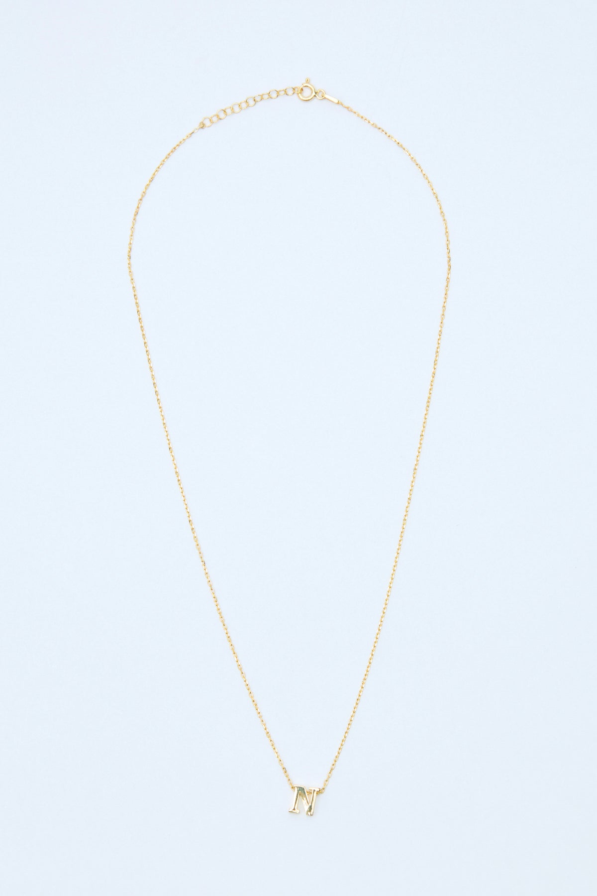 Ray 925 Sterling Silver 18k Gold Plated Minimal Letter Necklace