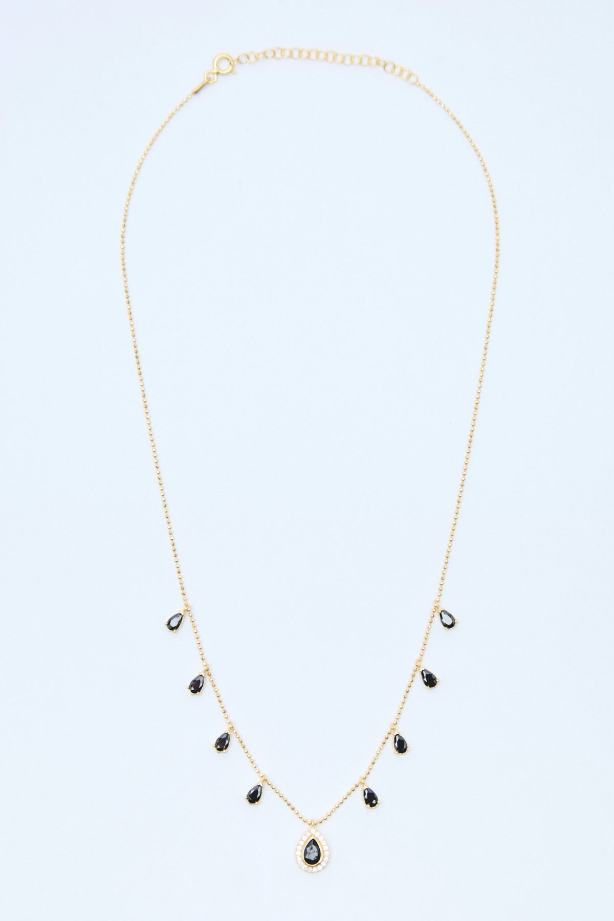 Daphne 925 Sterling Silver Sapphire Zirconium Drop Necklace