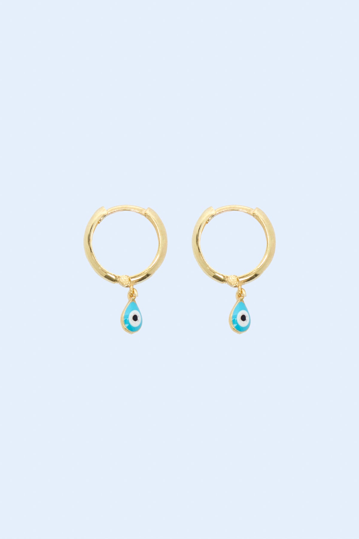 Rumi 925 Sterling Silver Evil Eye Beaded Hoop Earrings