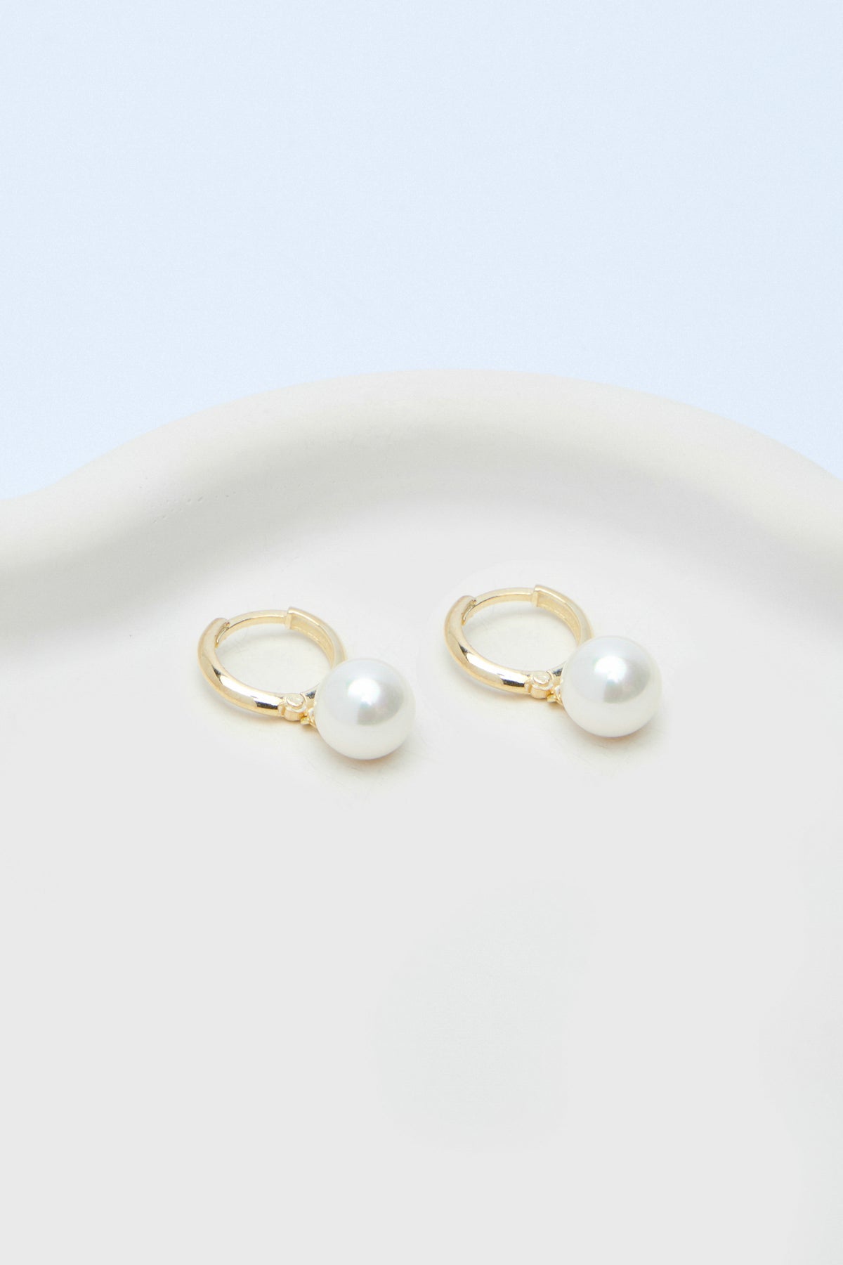 Lunel 925 Sterling Silver Pearl Hoop Earrings