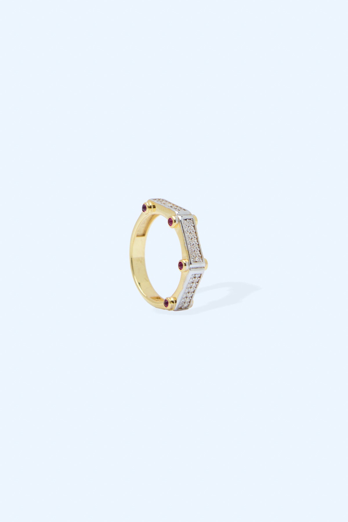 Lunara 925 Sterling Silver 18k Gold Plated  Colored Zirconium Ring