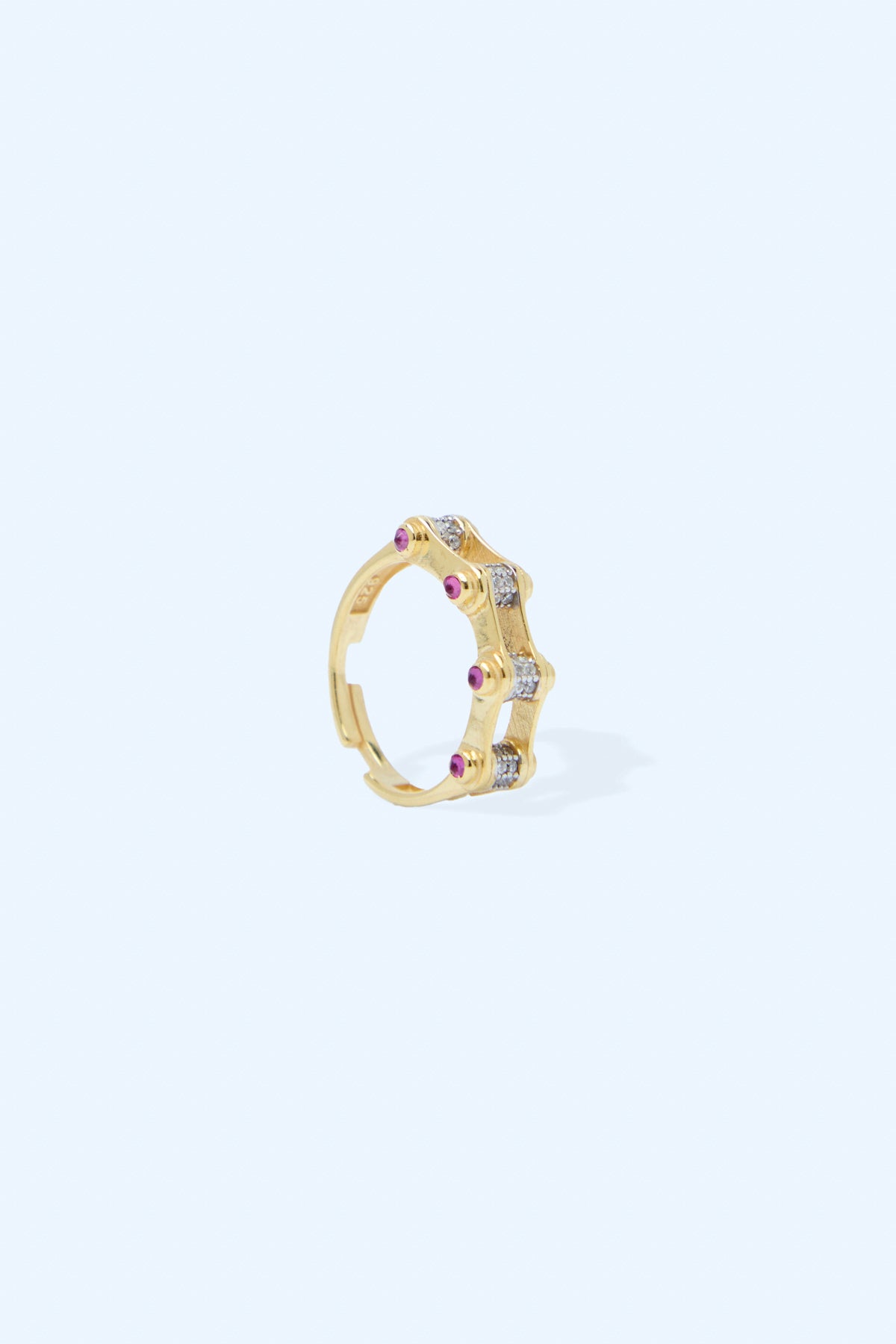 Elysium 925 Sterling Silver 18k Gold Plated  Colored Zirconium Ring