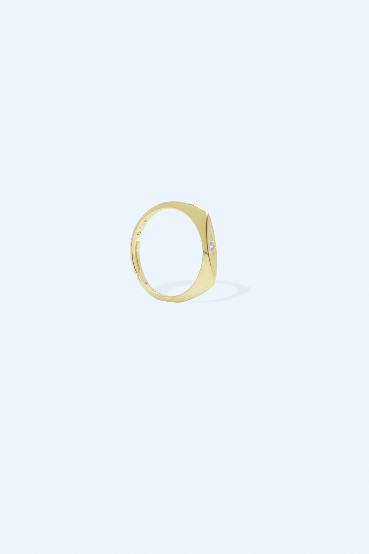 Amaril 925 Sterling Silver 18k Gold Plated Zirconium  Ring