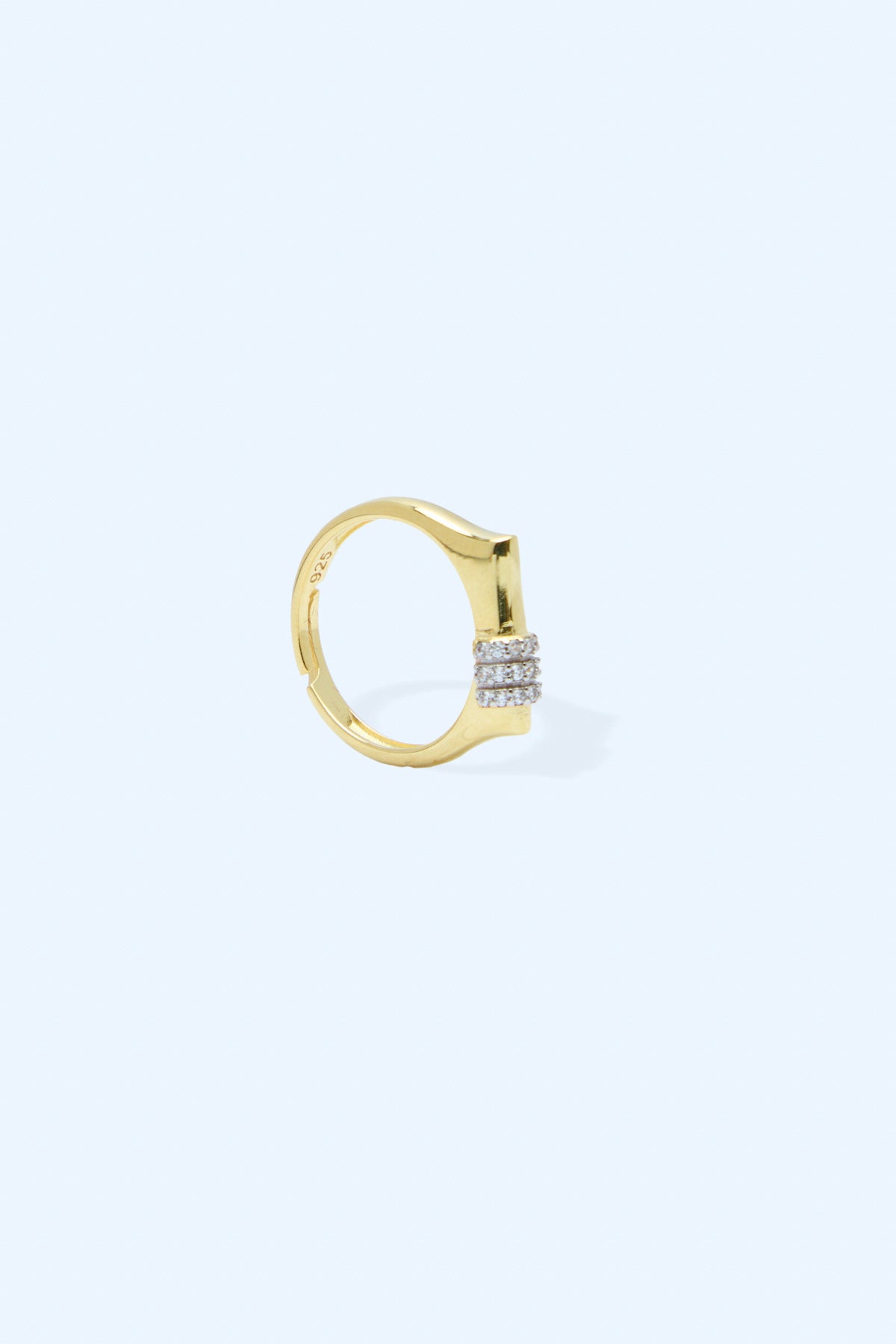 Native 925 Sterling Silver 18k Gold Plated Zirconium Ring