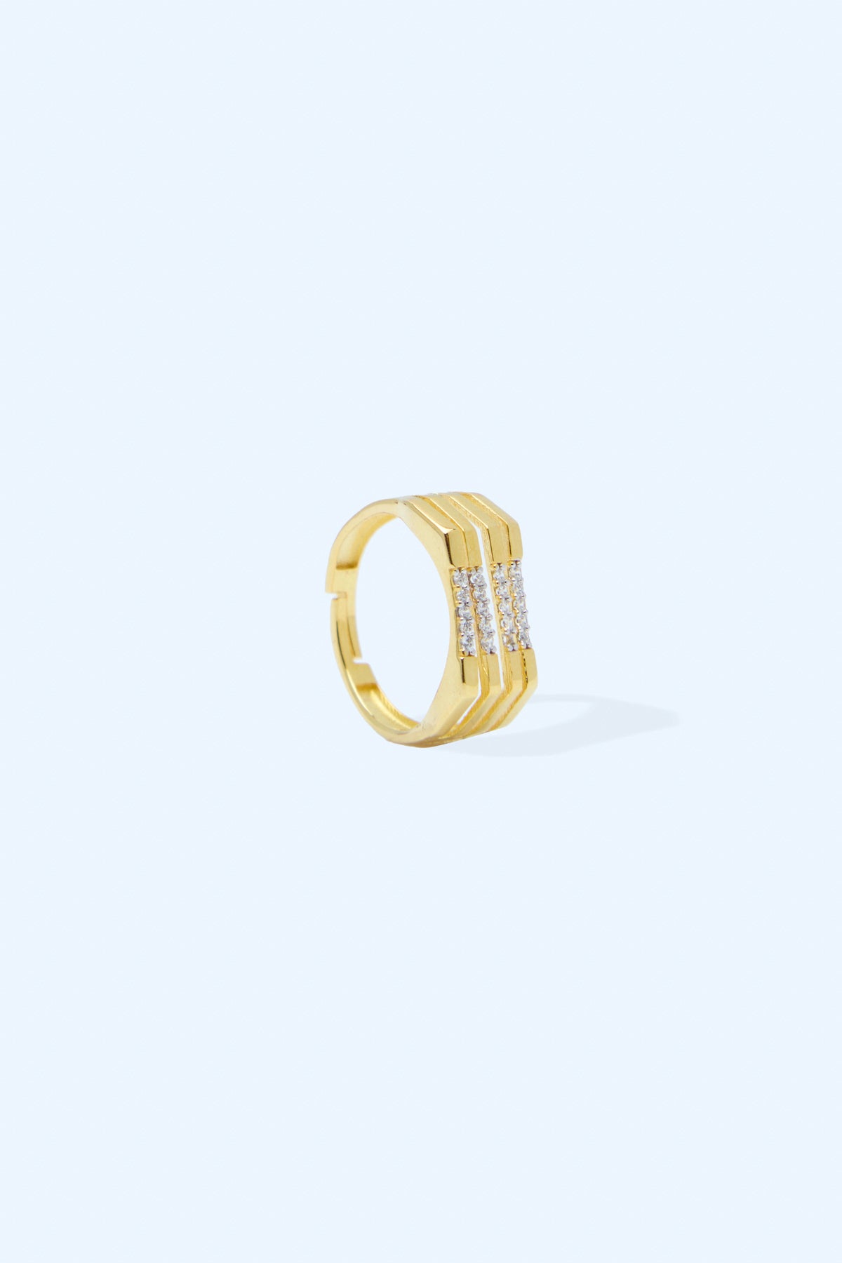 Erica 925 Sterling Silver 18k Gold Plated Zirconium Ring