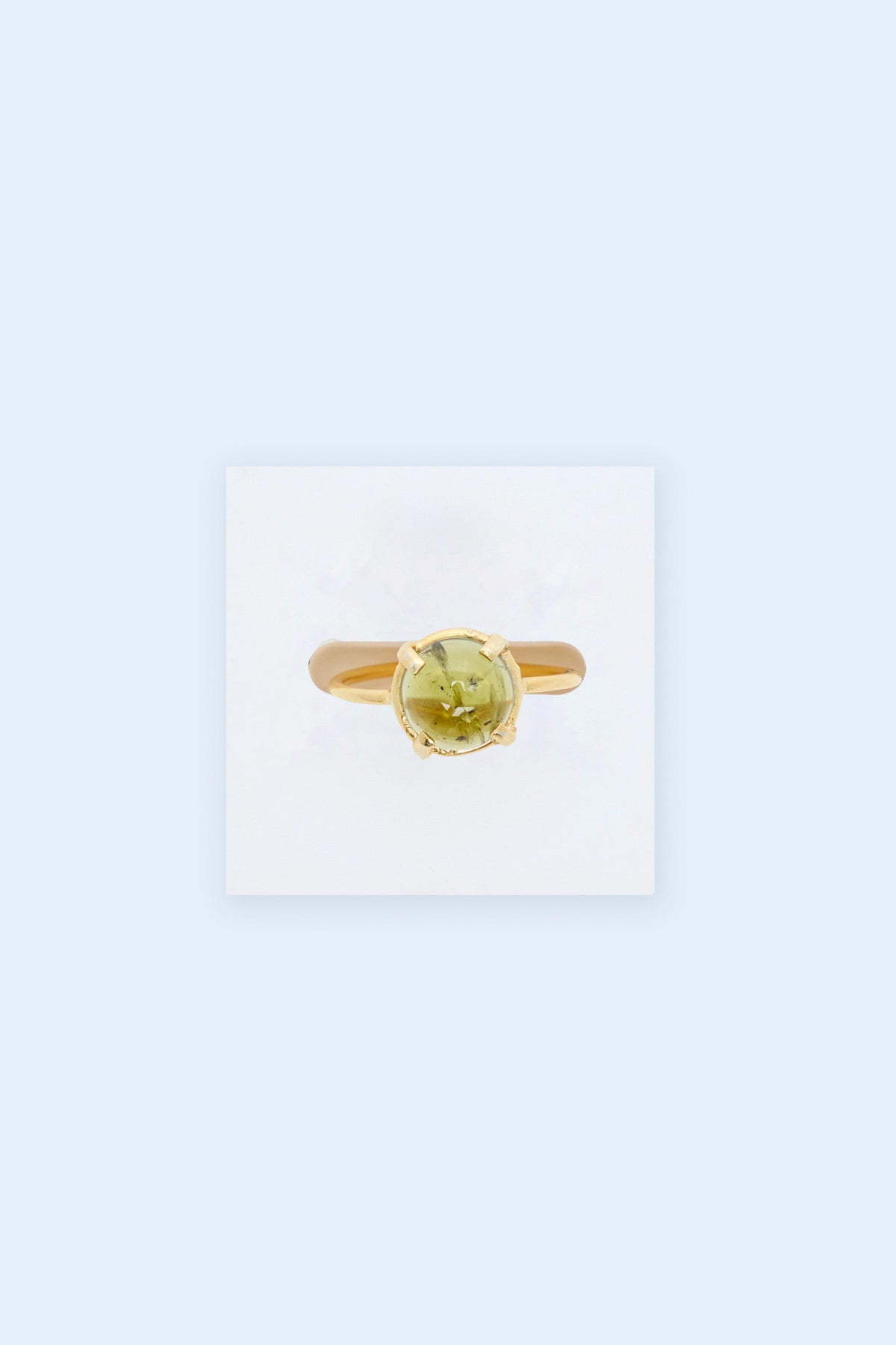 Scarlet 925 Sterling Silver 18k Gold Plated Handmade Gemstone Birthstones Ring I Peridot