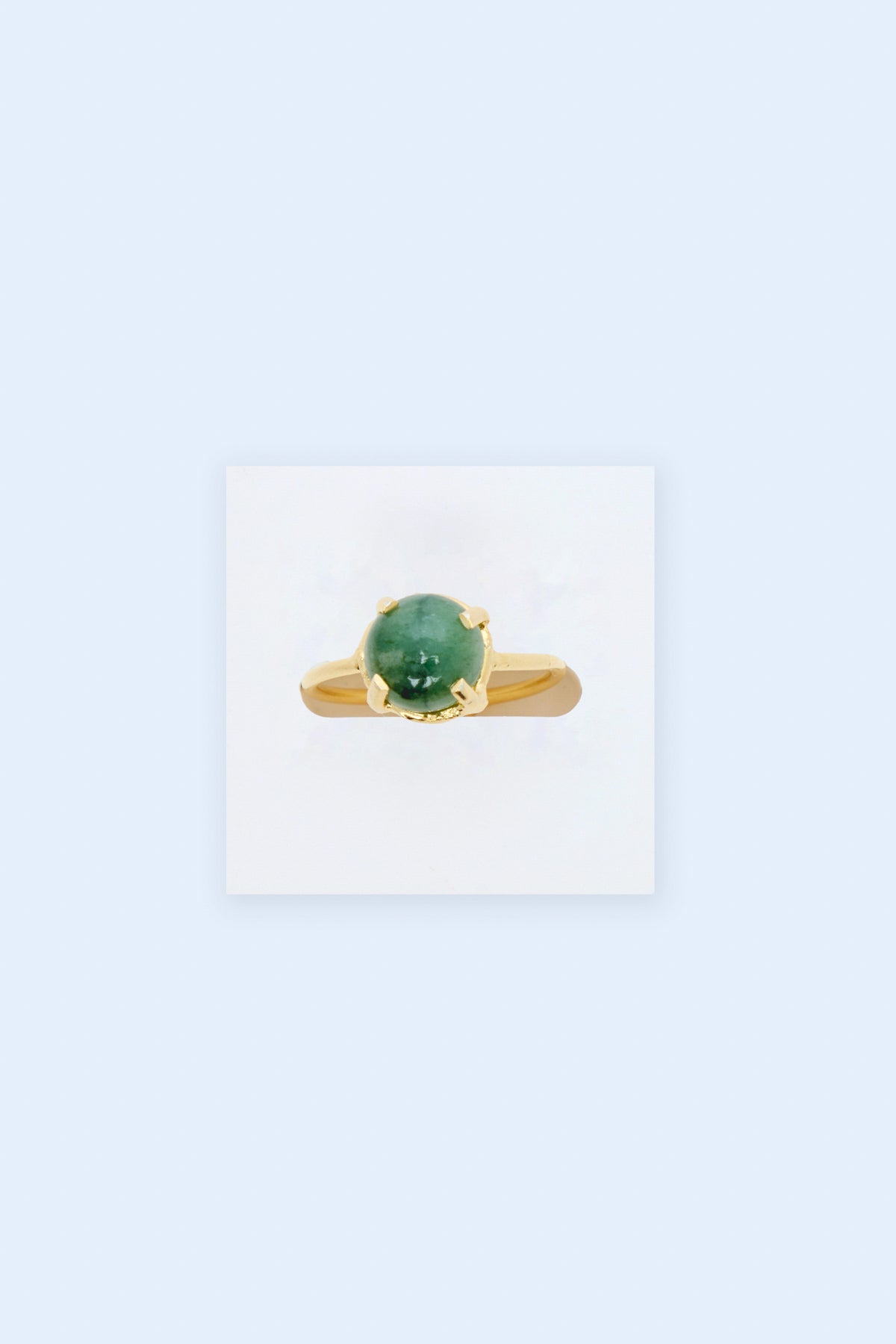 Elay 925 Sterling Silver 18k Gold Plated Handmade Gemstone Birthstones Ring I Emerald