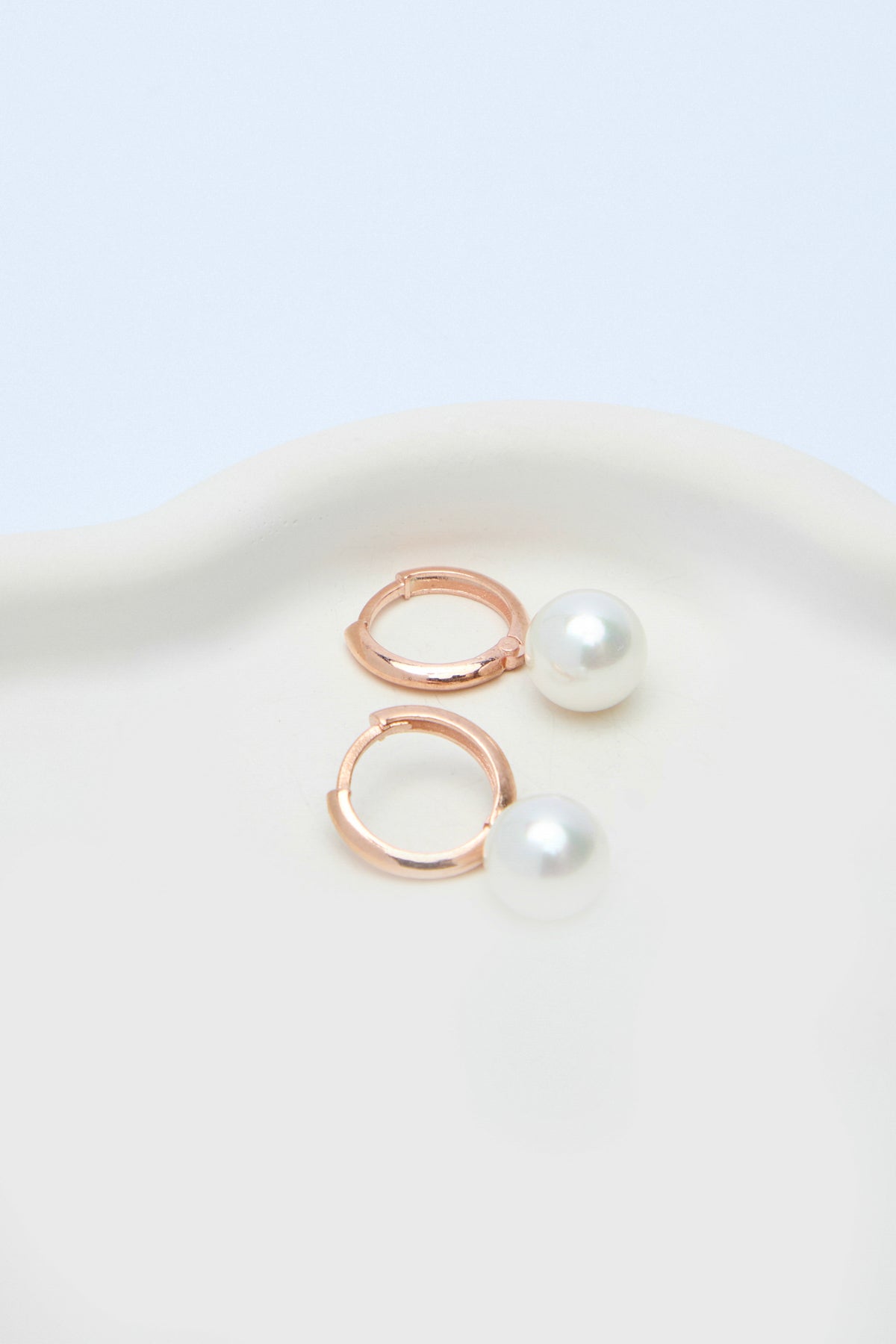 Lunel 925 Sterling Silver Pearl Hoop Earrings