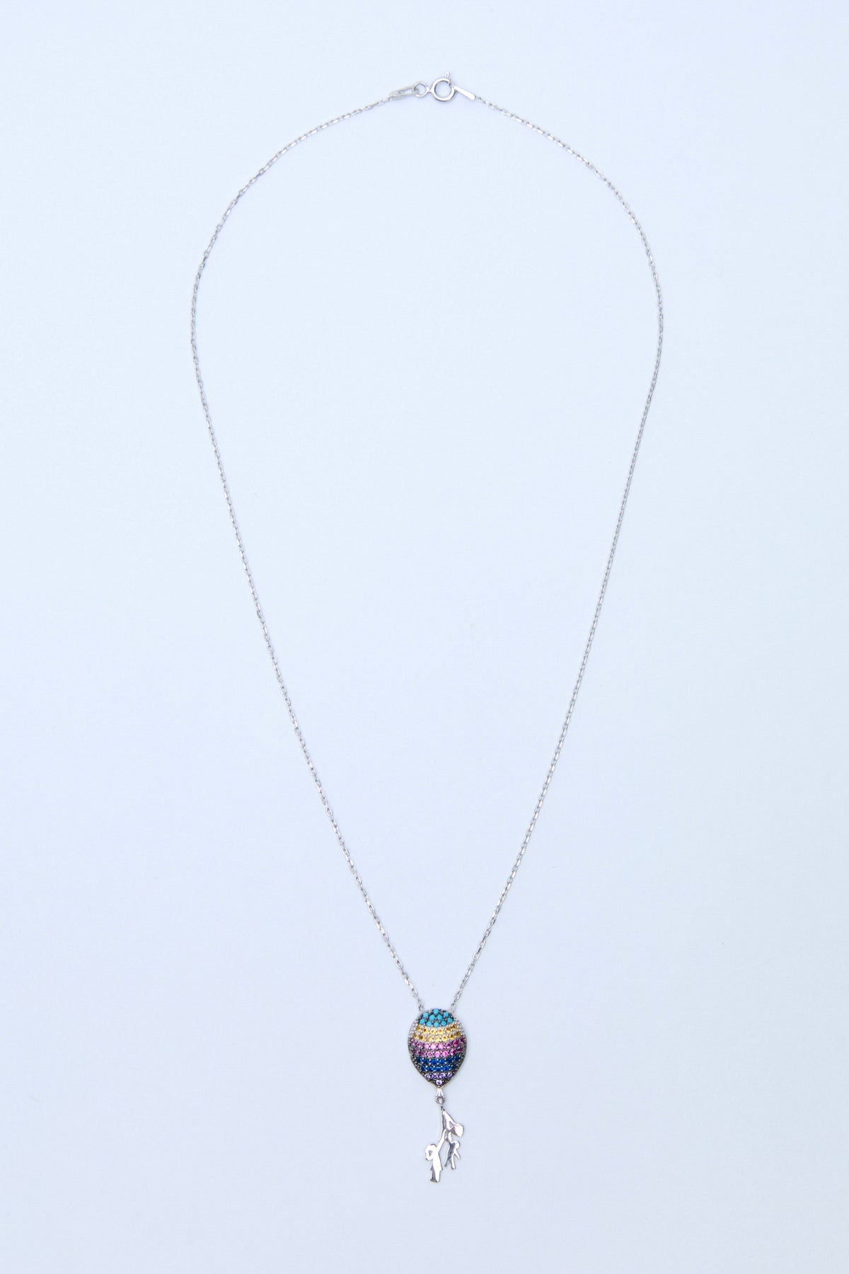 Alia 925 Sterling Silver Colored Zirconium Balloon Necklace