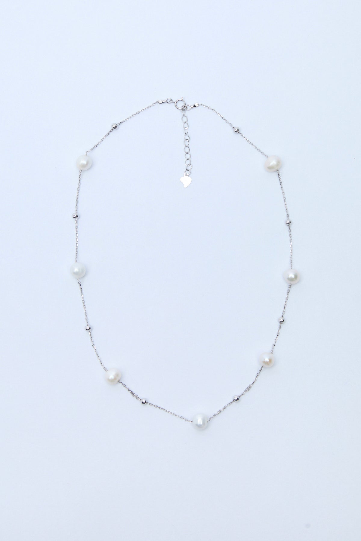 Pearly 925 Sterling Silver Pearl Chain Necklace