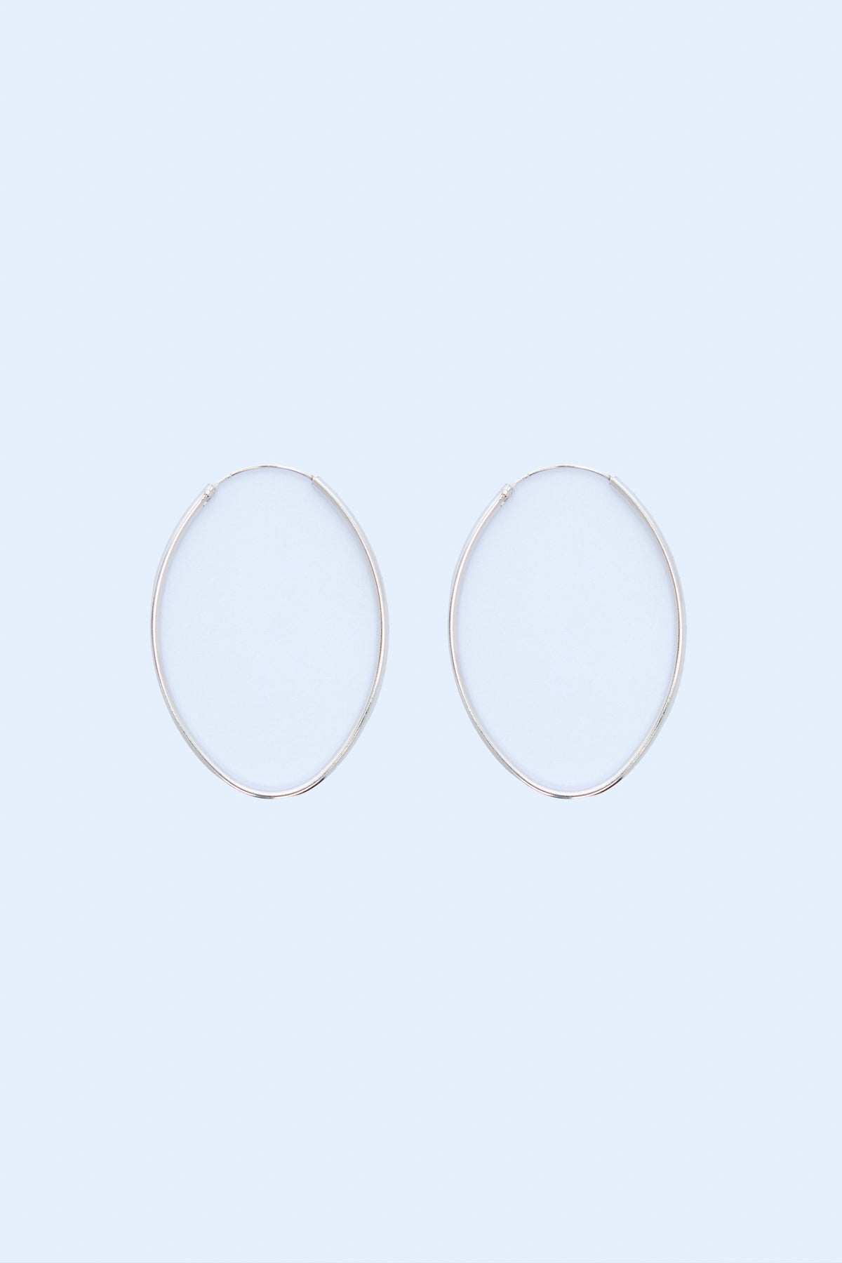 Celest 925 Sterling Silver Oval Hoop Earrings