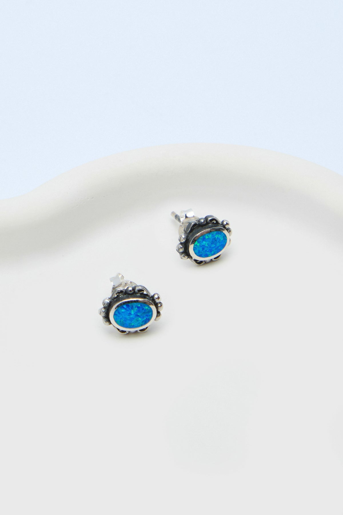 Mysa 925 Sterling Silver Opal Earrings