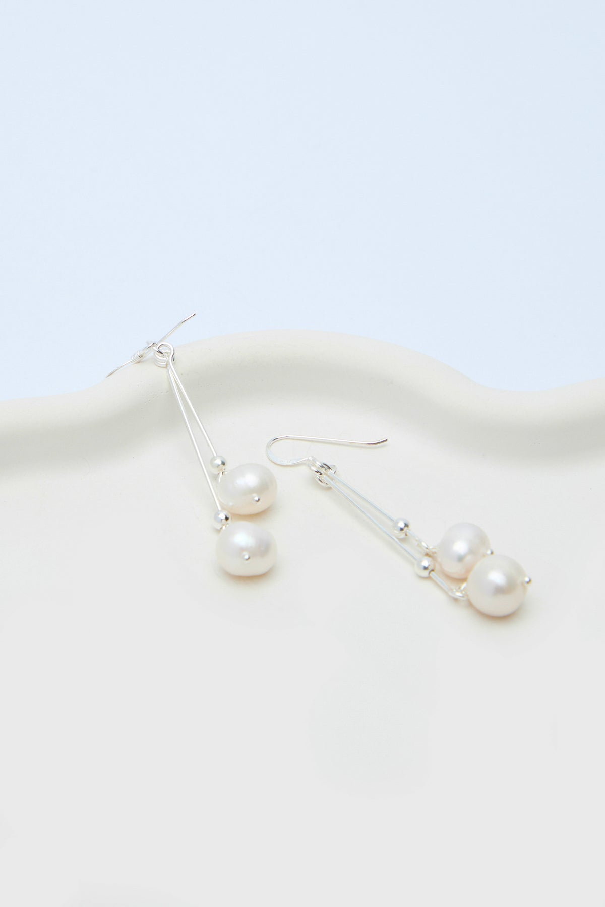 Ziri 925 Sterling Silver Pearl Dangle Earrings