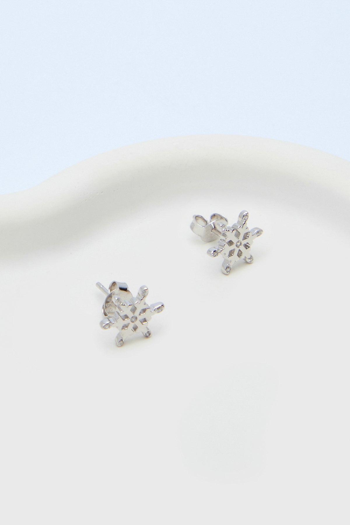 Raisa 925 Sterling Silver Zirconium Snowflake Earrings