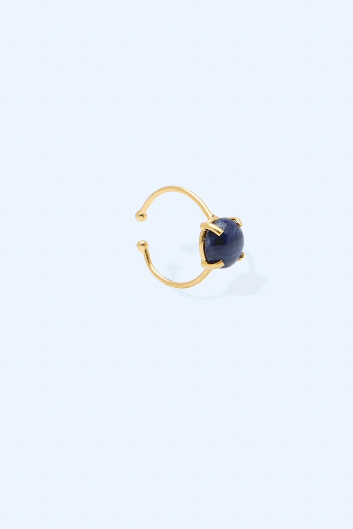 Moon 925 Sterling Silver 18k Gold Plated Handmade Gemstone Birthstones Ring I Sapphire