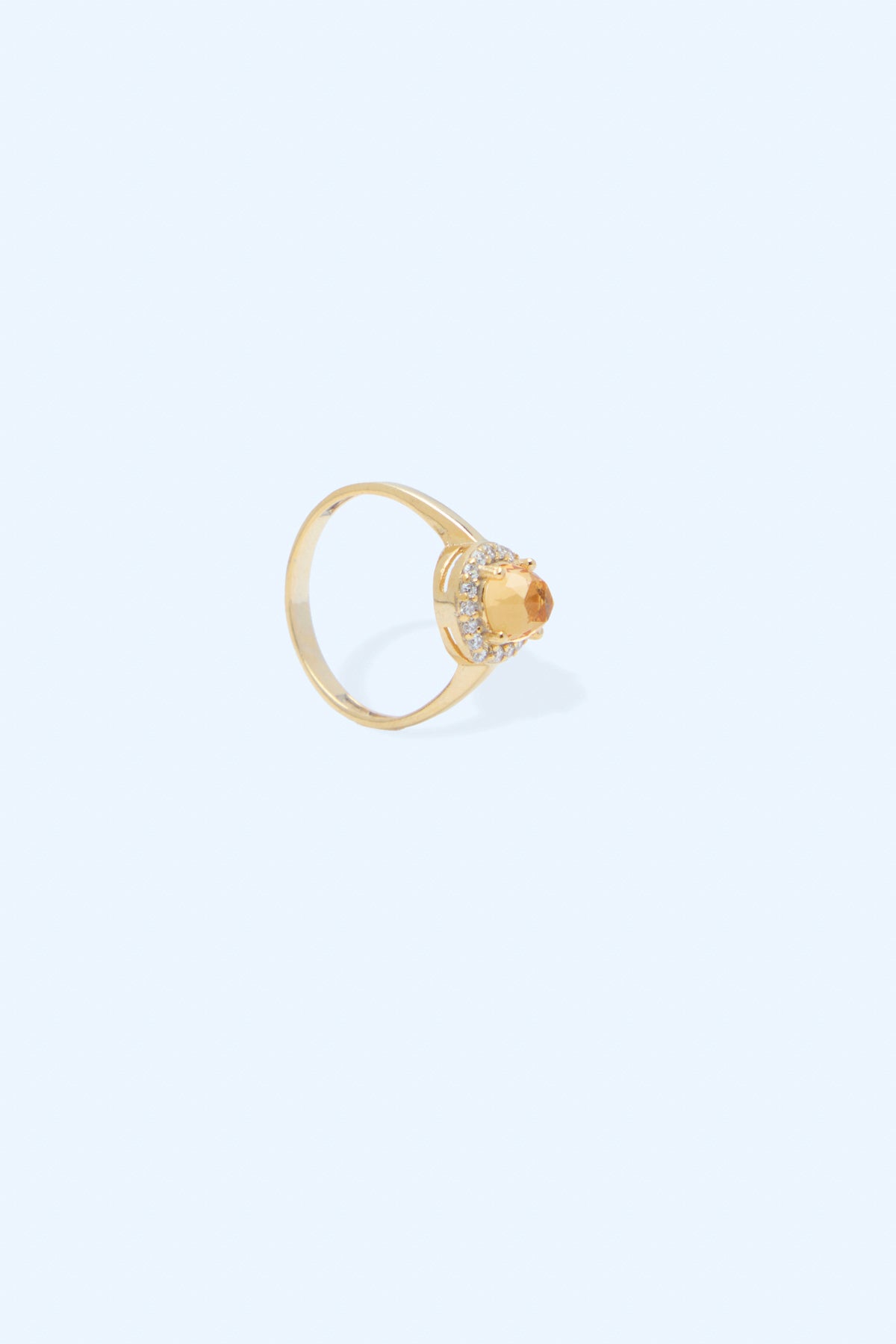 Serene 925 Sterling Silver 18k Gold Plated Handmade Gemstone Birthstones Ring I Citrine