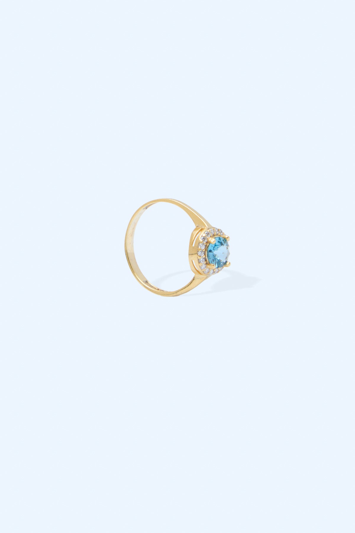 Lunar 925 Sterling Silver 18k Gold Plated Handmade Gemstone Birthstones Ring I Topaz